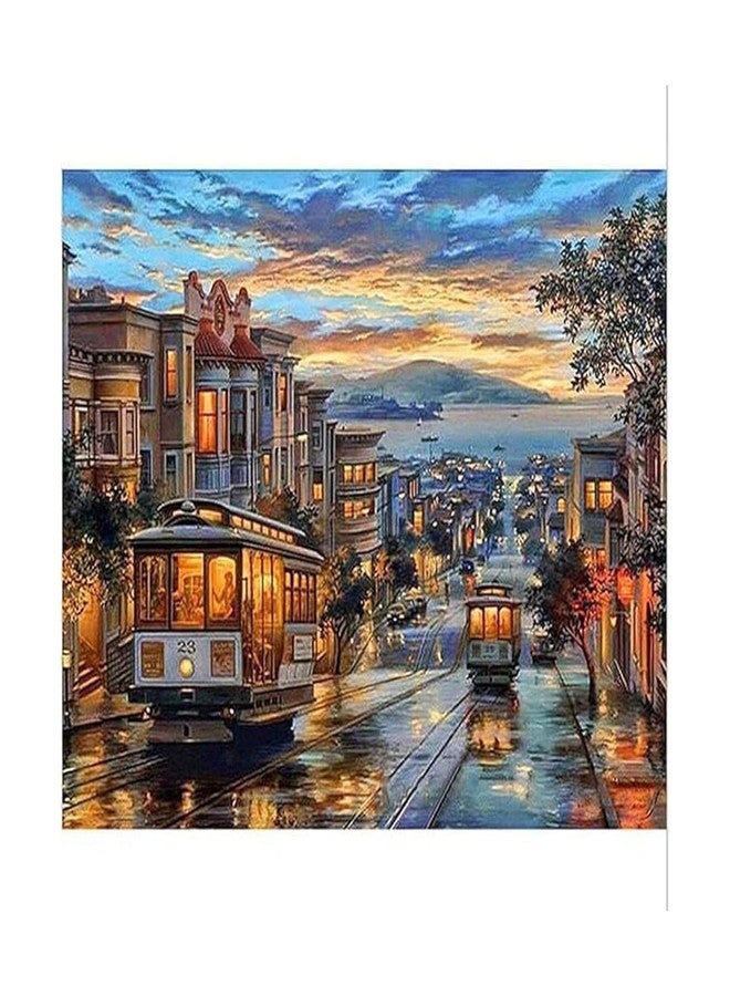 Durgdas Paint by Numbers Kit - DIY Canvas Landscape Art for All Ages, Perfect for Living Room, Bedroom, or Office Décor, No Frame Included (San Francisco Cable Car) - Image 1